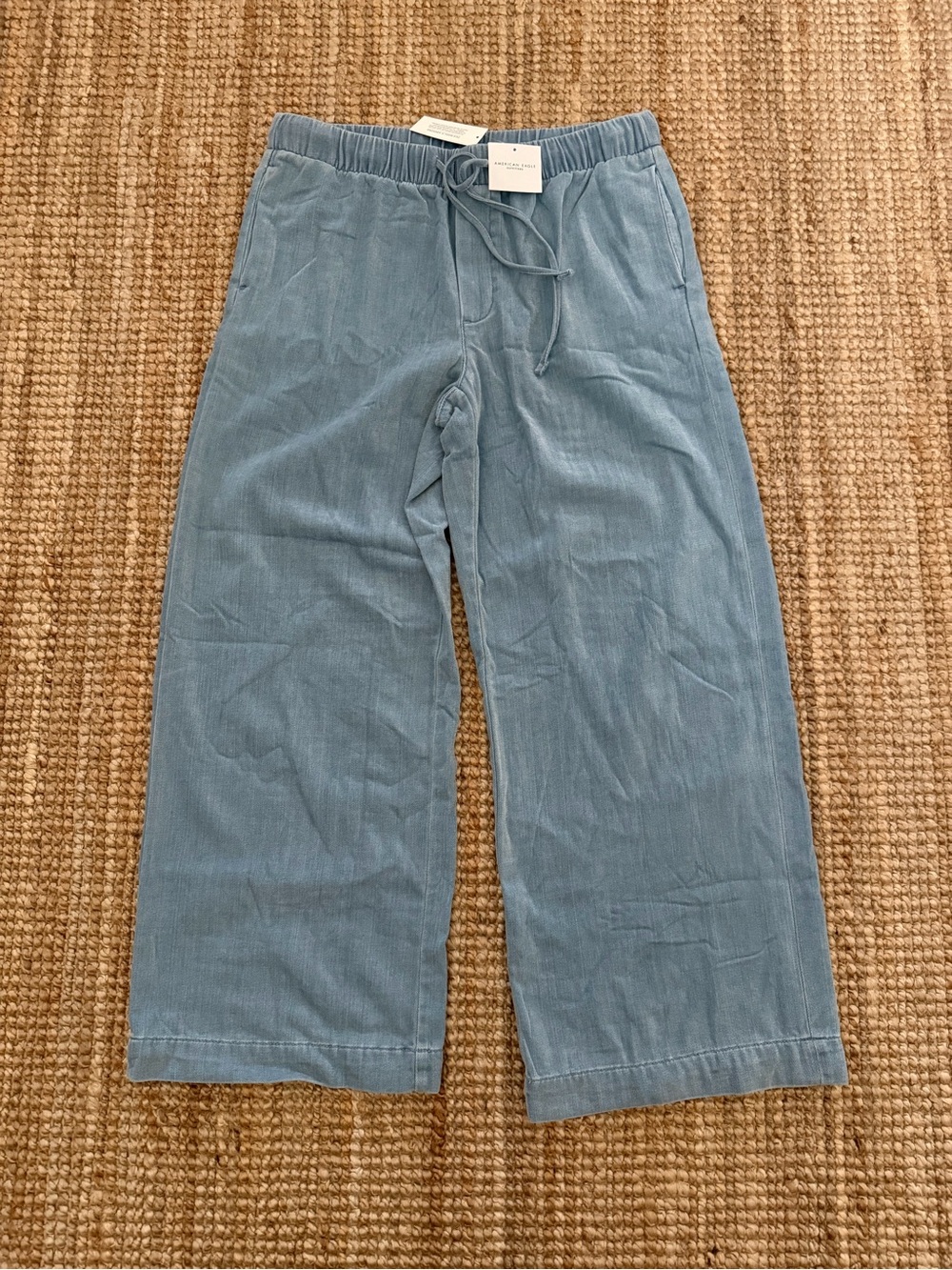 American Eagle light blue low-rise ultra wide-leg jean